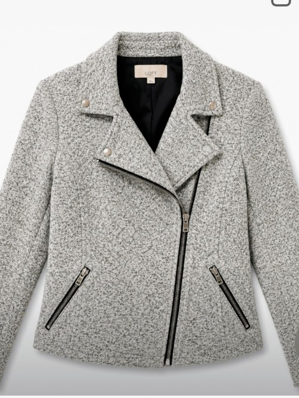LOFT Heather Gray Textured Jacket